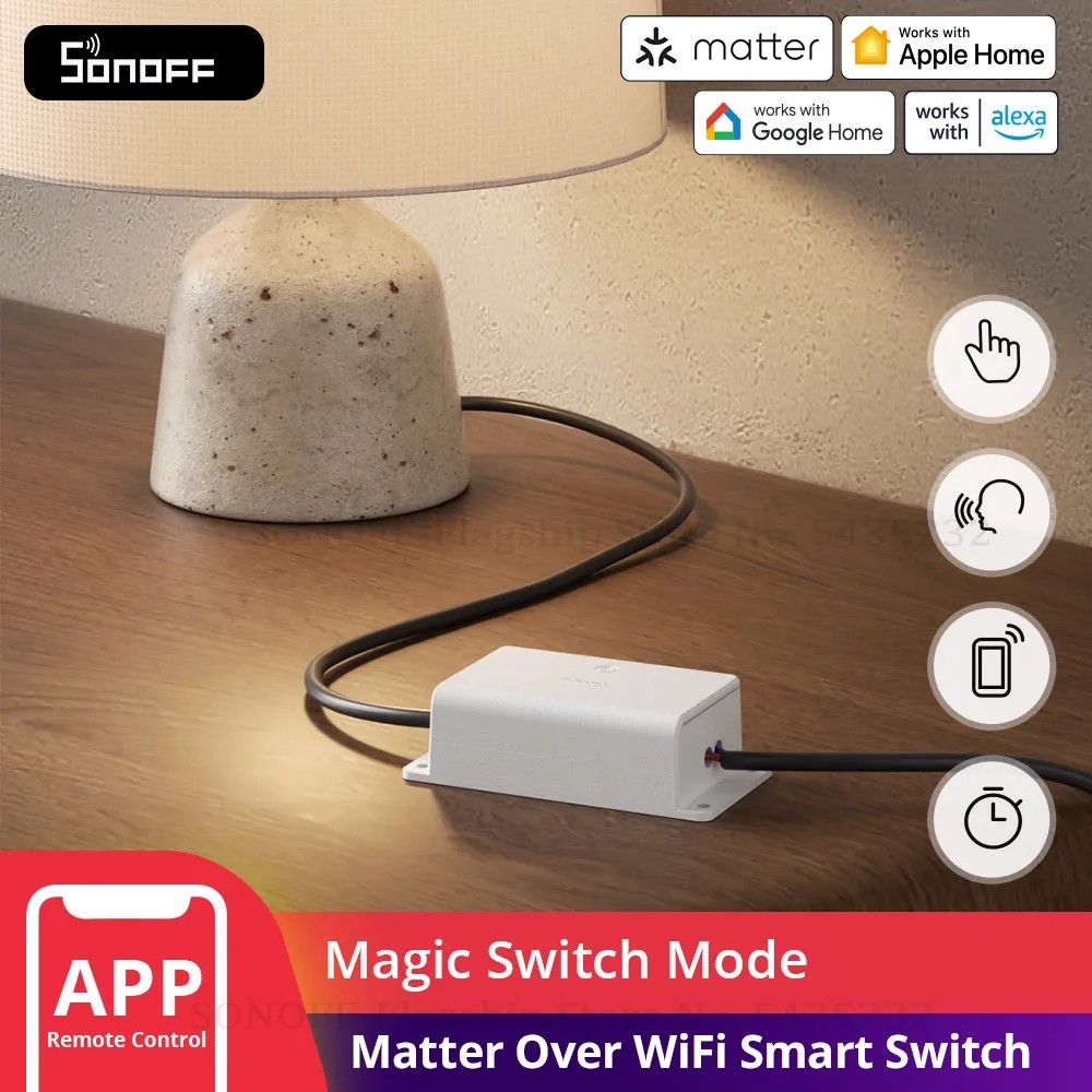 SONOFF BASIC-1GS Gen5 Matter Wi-Fi Smart Switch DIY Module Smart Home Automation Solution Compatible with Apple Home Google Home