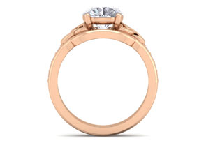 2 Carat Round Diamond Claddagh Bridal Ring Set in 14K Rose Gold (6.50 G) (I-J, I1-I2 Clarity Enhanced), Size 4 by SuperJeweler thumbnail