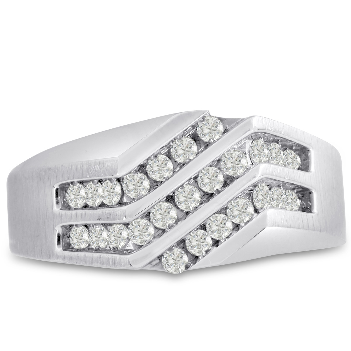 Men's 1/2ct Diamond Ring in 14K White Gold I-J-K I1-I2 Size 7