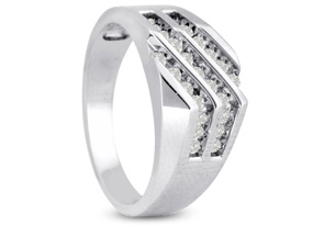 Men's 1/2ct Diamond Ring in 14K White Gold I-J-K I1-I2 Size 7 thumbnail