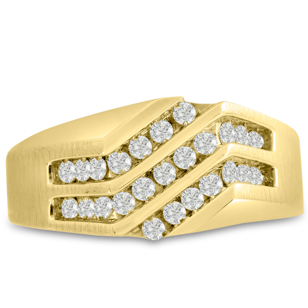 Men's 1/2ct Diamond Ring in 14K Yellow Gold I-J-K I1-I2 Size 7