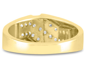 Men's 1/2ct Diamond Ring in 14K Yellow Gold I-J-K I1-I2 Size 7 thumbnail