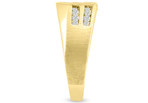Men's 1/2ct Diamond Ring in 14K Yellow Gold I-J-K I1-I2 Size 7 thumbnail