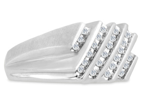 Men's 1/2ct Diamond Ring in 10K White Gold G-H I2-I3 Size 7 thumbnail