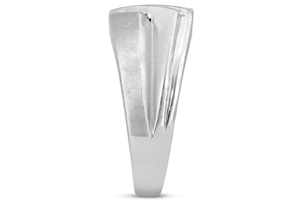 Men's 1/2ct Diamond Ring in 10K White Gold G-H I2-I3 Size 7 thumbnail