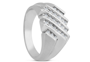 Men's 1/2ct Diamond Ring in 10K White Gold G-H I2-I3 Size 7 thumbnail