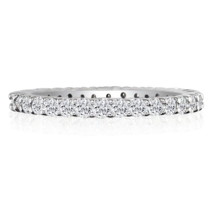 18k 3 Carat Diamond White Gold Eternity Wedding Band, GH SI3, G-H Color, Size 4 by SuperJeweler