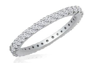 18k 3 Carat Diamond White Gold Eternity Wedding Band, GH SI3, G-H Color, Size 4 by SuperJeweler thumbnail
