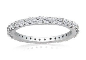 18k 3 Carat Diamond White Gold Eternity Wedding Band, GH SI3, G-H Color, Size 4 by SuperJeweler thumbnail