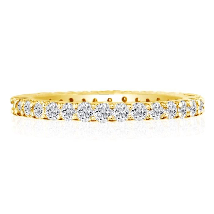 18k 3 Carat Diamond Yellow Gold Eternity Wedding Band, GH SI3, G-H Color, Size 4 by SuperJeweler