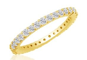 18k 3 Carat Diamond Yellow Gold Eternity Wedding Band, GH SI3, G-H Color, Size 4 by SuperJeweler thumbnail