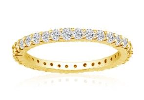 18k 3 Carat Diamond Yellow Gold Eternity Wedding Band, GH SI3, G-H Color, Size 4 by SuperJeweler thumbnail