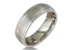 Men's & Women's Brush Finished Sterling Silver 6.5mm Wedding Band Ring, Size 4 by SuperJeweler thumbnail
