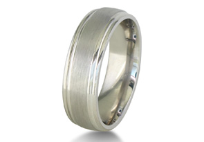 Men's & Women's Brush Finished Sterling Silver 6.5mm Wedding Band Ring, Size 4 by SuperJeweler thumbnail