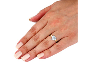 1 Carat Heart Shaped Diamond Solitaire Ring, 14k Yellow Gold (2.1 G), , Size 4 by SuperJeweler thumbnail