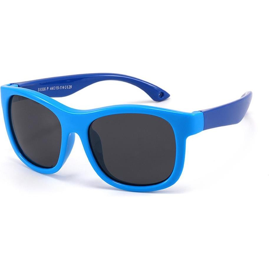 Techsuit, Occhiali Da Sole, - Sunglasses Polarised (8306-C29) - for Babies, Square Shape, with Strap - Blue / Dark Blue