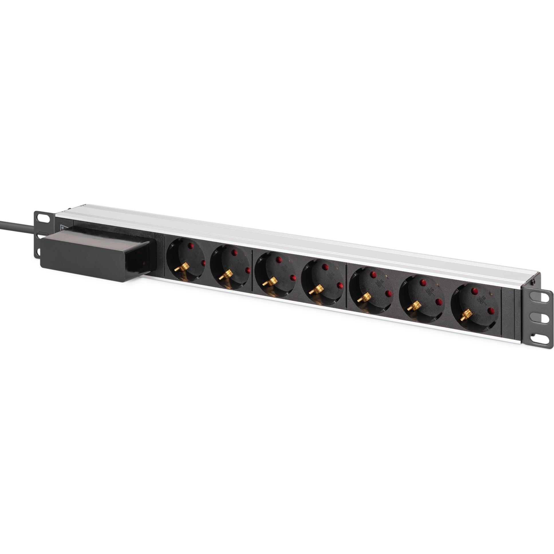 Digitus Aluminum Socket Strip. 7-way with Circuit Breaker