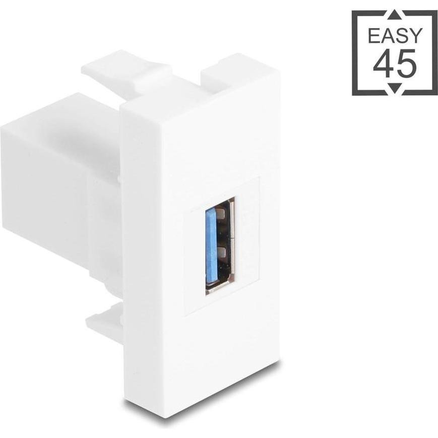 Delock Easy 45 Modul USB 5 Gbps Typ-a Buchse Zu USB 5 Gbps Typ-a Buchse Weiss (1: (USB 3.0), Cavo USB