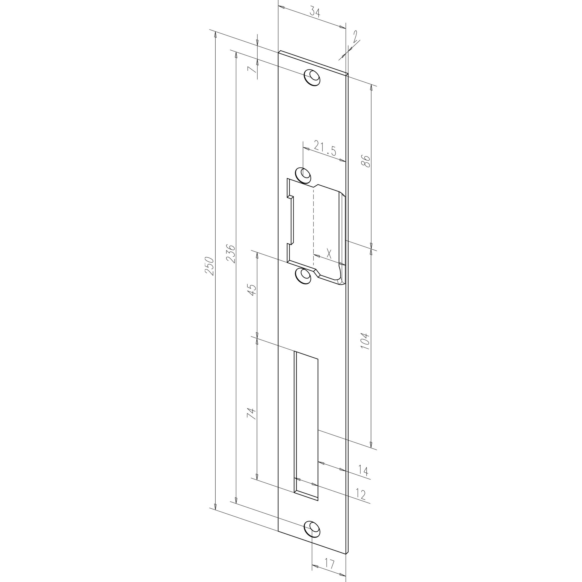 Effeff, Maniglia + Guarnizione Porte, -3439 (Set Di Piastre per Porte)