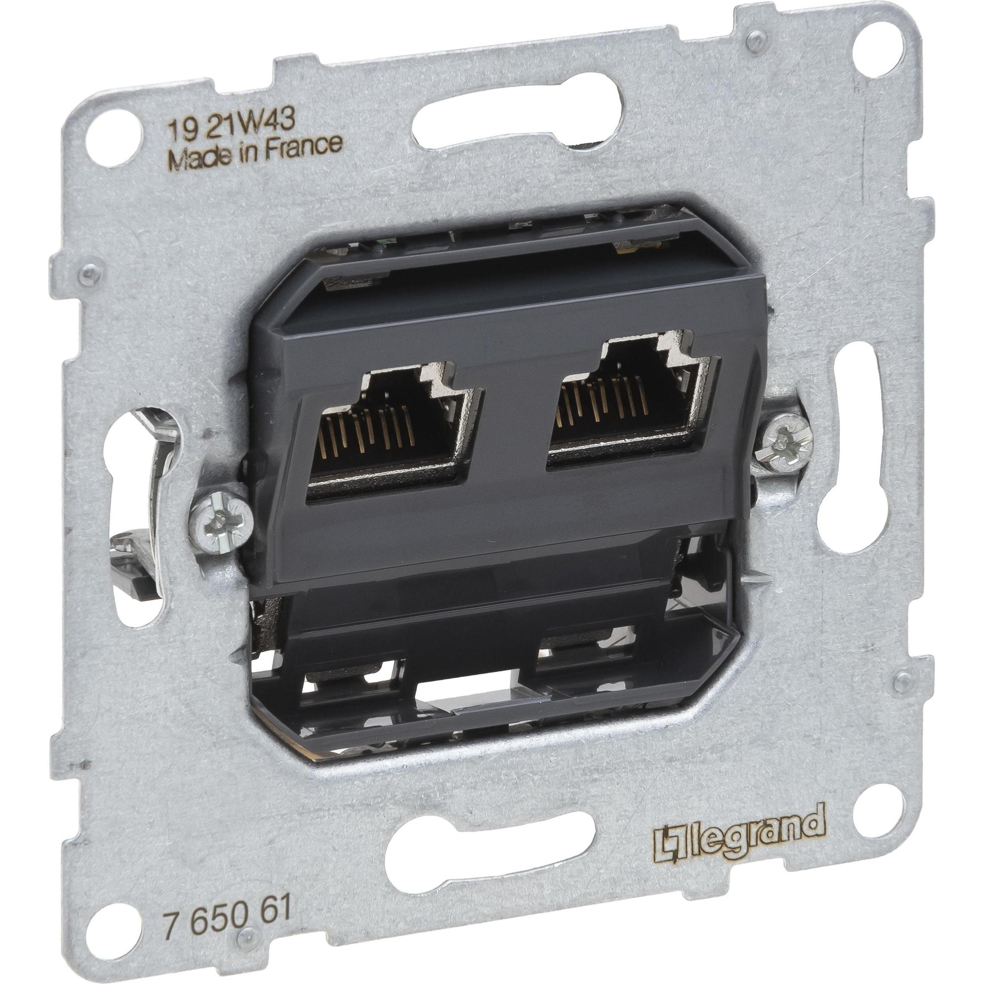 Legrand, Presa Di Corrente, SEANO Presa Dati 2xRJ45, Inserto, Cat. 6A, UTP, Non Schermata, 765061