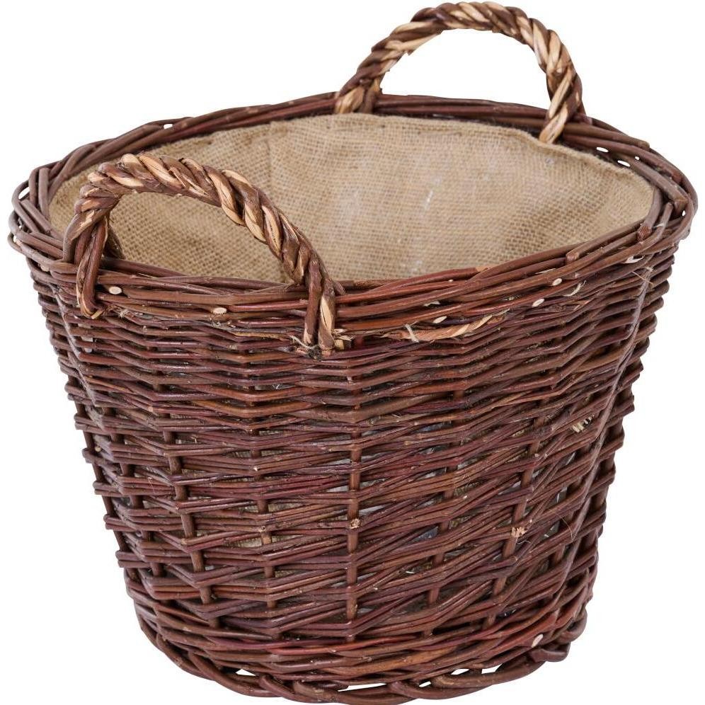Siena Garden, Accessori per Camini, Cestino in Vimini S, Ø 35x24 Cm (35 X 24 Cm)