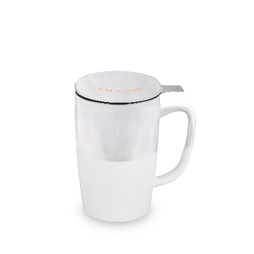 Delia Rise & Shine Tea Mug & Infuser Pinky up - 5.5