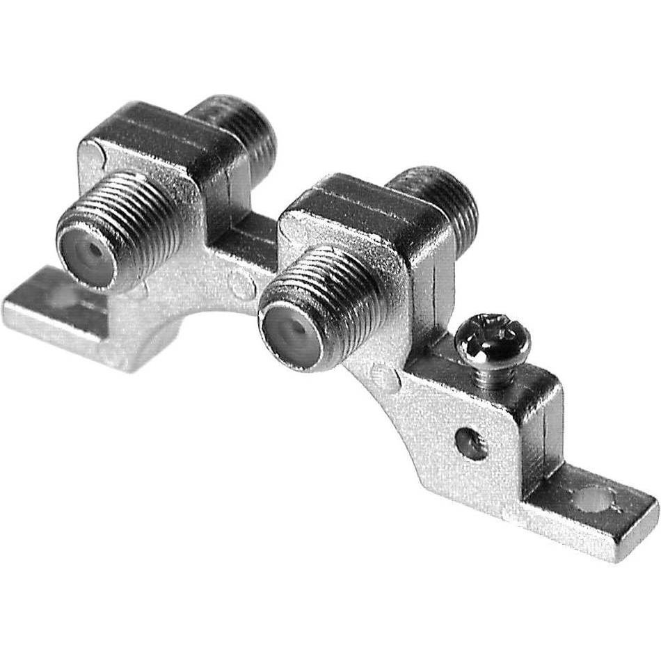 Axing Blocco Di Messa a Terra CFA 9-00 2x F - F, Accessori per Ricevitore TV, Argento