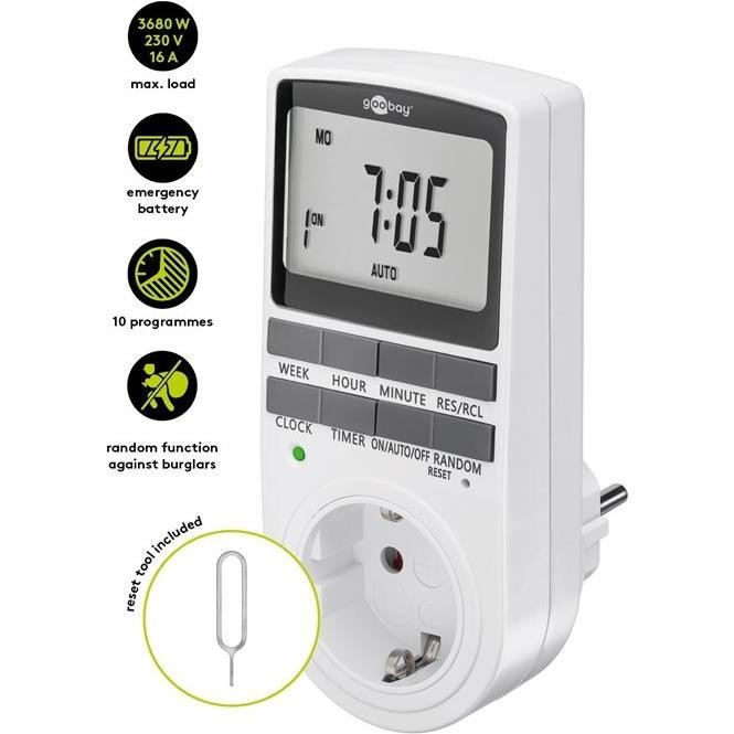 Goobay, Timer, Digitale Zeitschaltuhr (CEE 7/4)