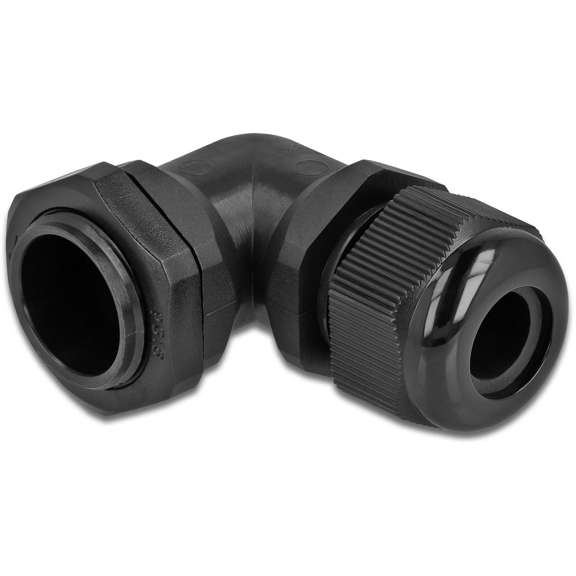 Delock, Collegamento per Cavi, Pressacavo 90° Angolato PG16 Nero