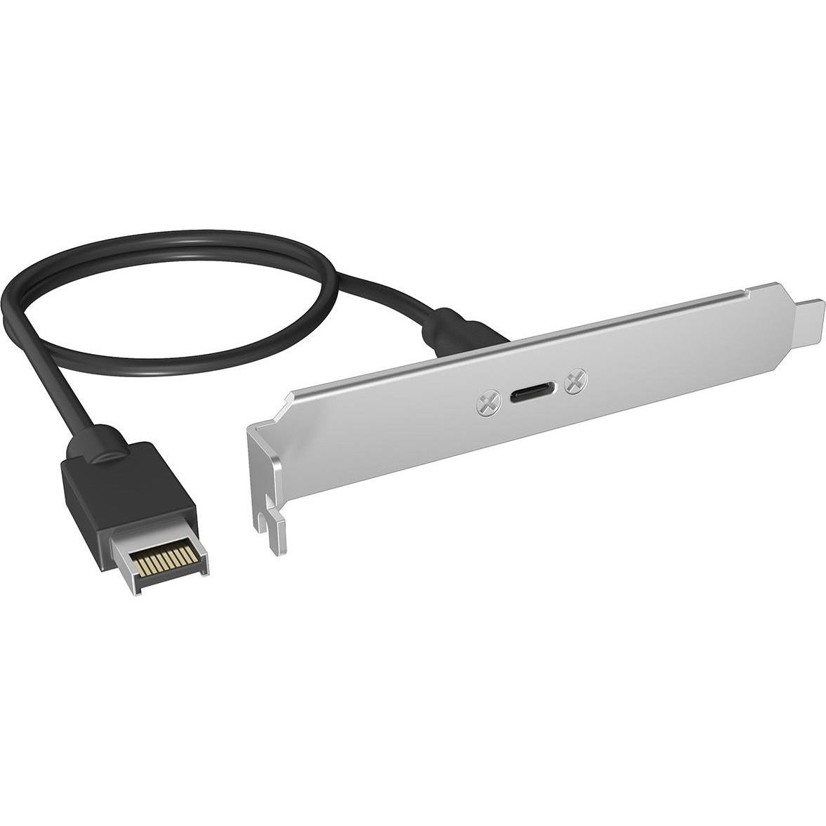 Icy Box Adapter USB 20 Gbit/s Von Type-E Port (USB-C, 1Porti), Docking Station + Hub USB, Argento