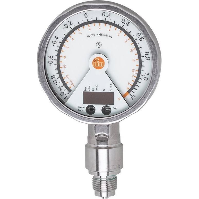 Ifm Electronic PG24 Series Industrial Pressure Sensor, 4 to 20 MA, NPN/PNP Output -1 Bar 1 Bar, Relative Pressure,