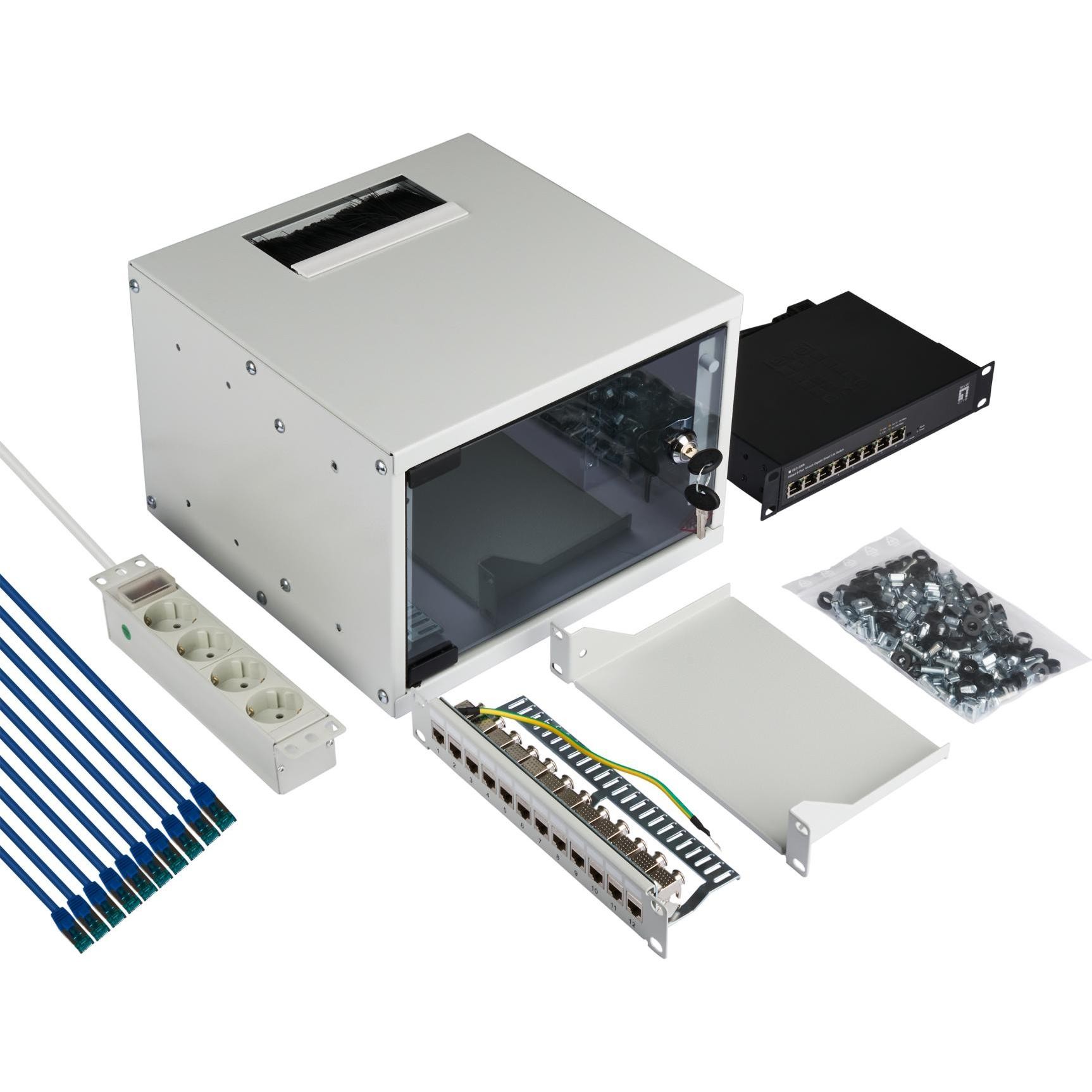 EFB Elektronik EFB 10inch 4U Wall-mounted Cabinet Depth 300 Mm 1-piece Pre-assembled RAL7035 (Portapacchi Da 10 Pollici), Armadio Rack, Grigio