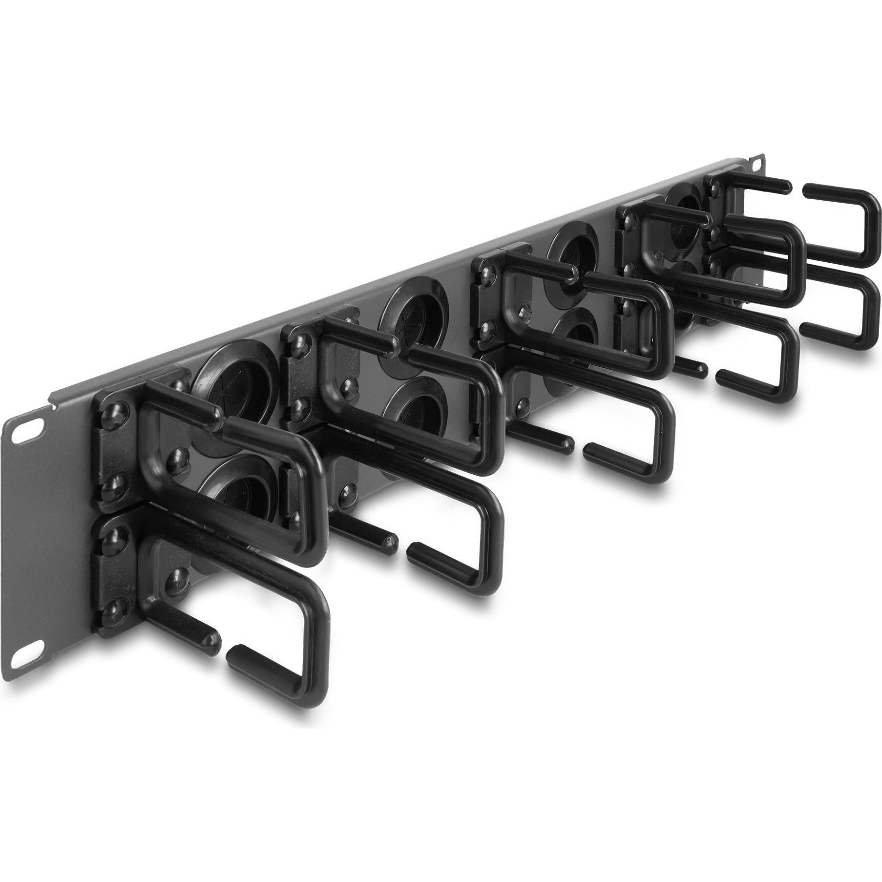 Delock 19? Pannello Di Manovra per La Gestione Dei Cavi Con 8 Canaline in Gomma, Accessori per Armadio Rack, Grigio