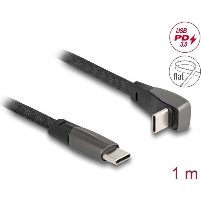 Delock Cavo a Nastro USB 2.0 Da Spina USB Tipo-C a USB Tipo (1m, USB 2.0, 60W), Cavo USB