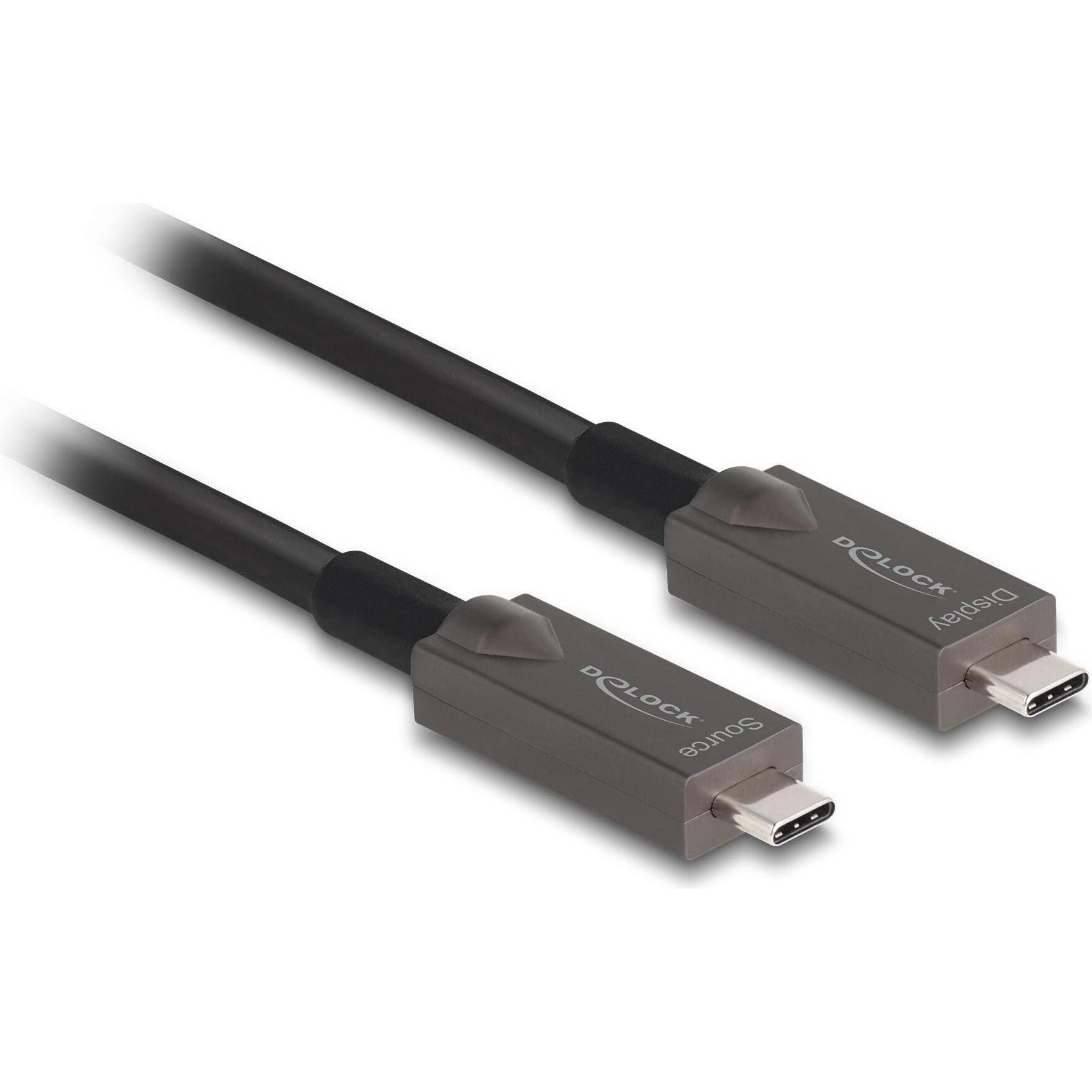 Delock Cavo Ottico Attivo USB-C™ Video + Dati + PD 8 M (8m, USB 3.2 Gen 2, 60W), Cavo USB