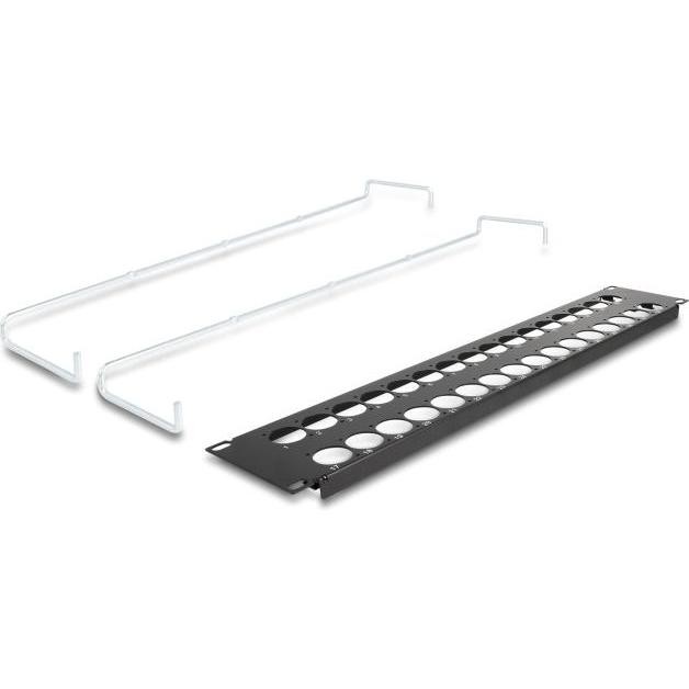 Delock 19? Pannello Patch Di Tipo D Con Guide Di Rilievo 32 Porte 2 U Nero, Accessori per Server, Nero