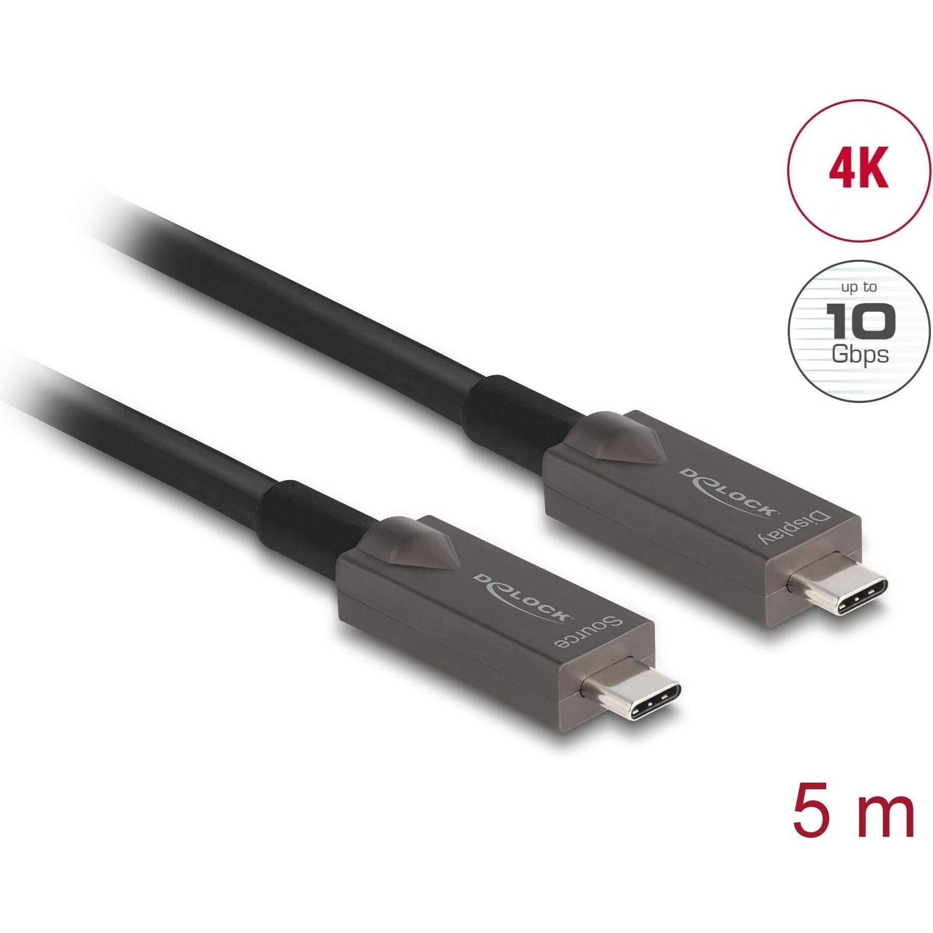 Delock Cavo Ottico Attivo USB-C™ Video + Dati + PD Da 5 M (5m, USB 3.2 Gen 2), Cavo USB