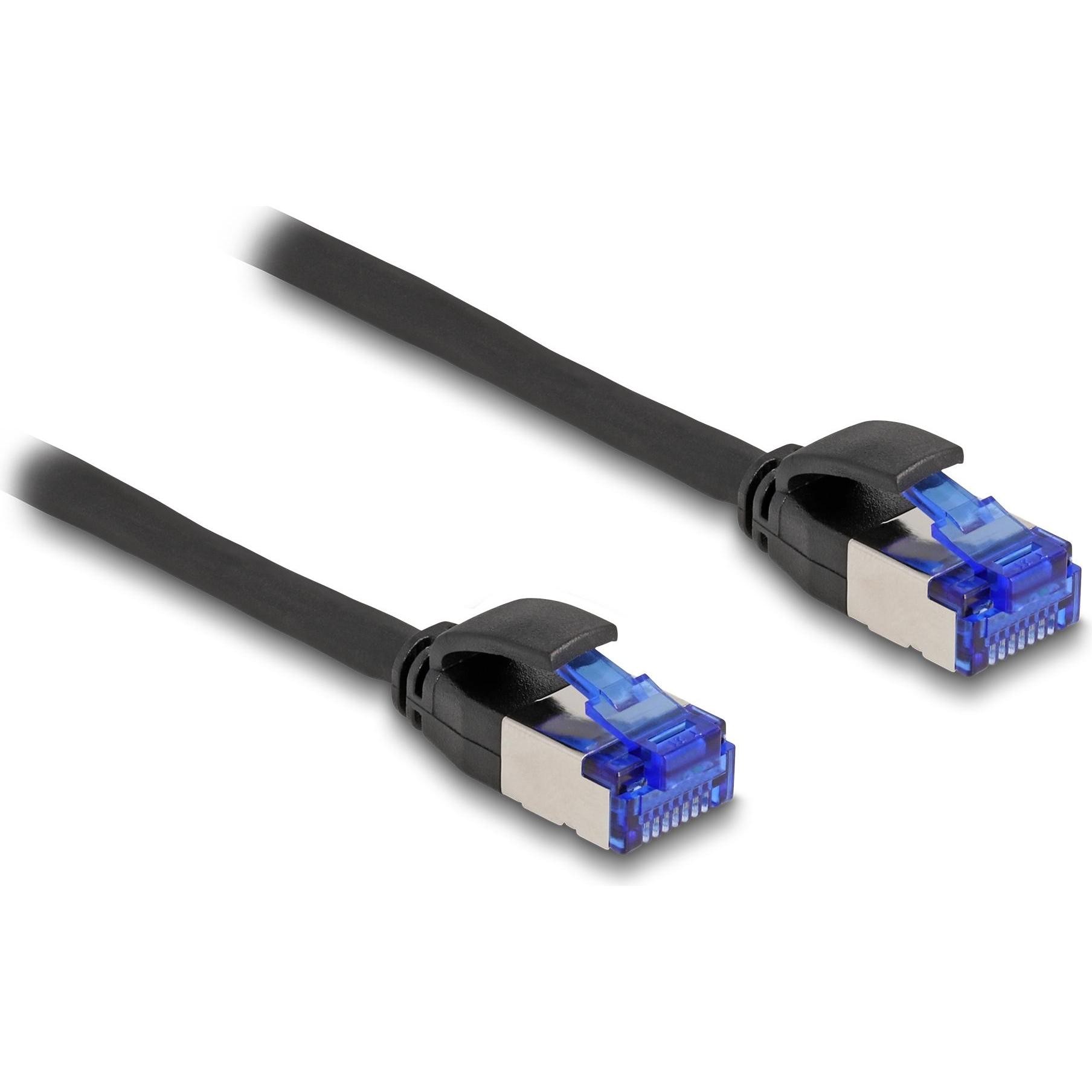 Delock Cavo Di Rete RJ45 Cat.6A S/FTP Slim 3 M Nero (F/UTP, CAT6a, 3m), Cavo Di Rete