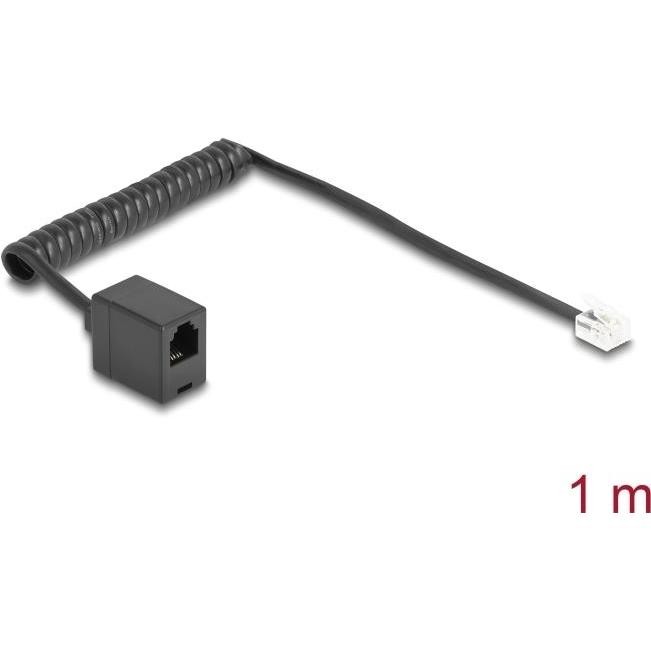 Delock Cavo Telefonico / Cavo a Spirale Da Spina RJ11 a Presa RJ11, Accessori per Telefoni