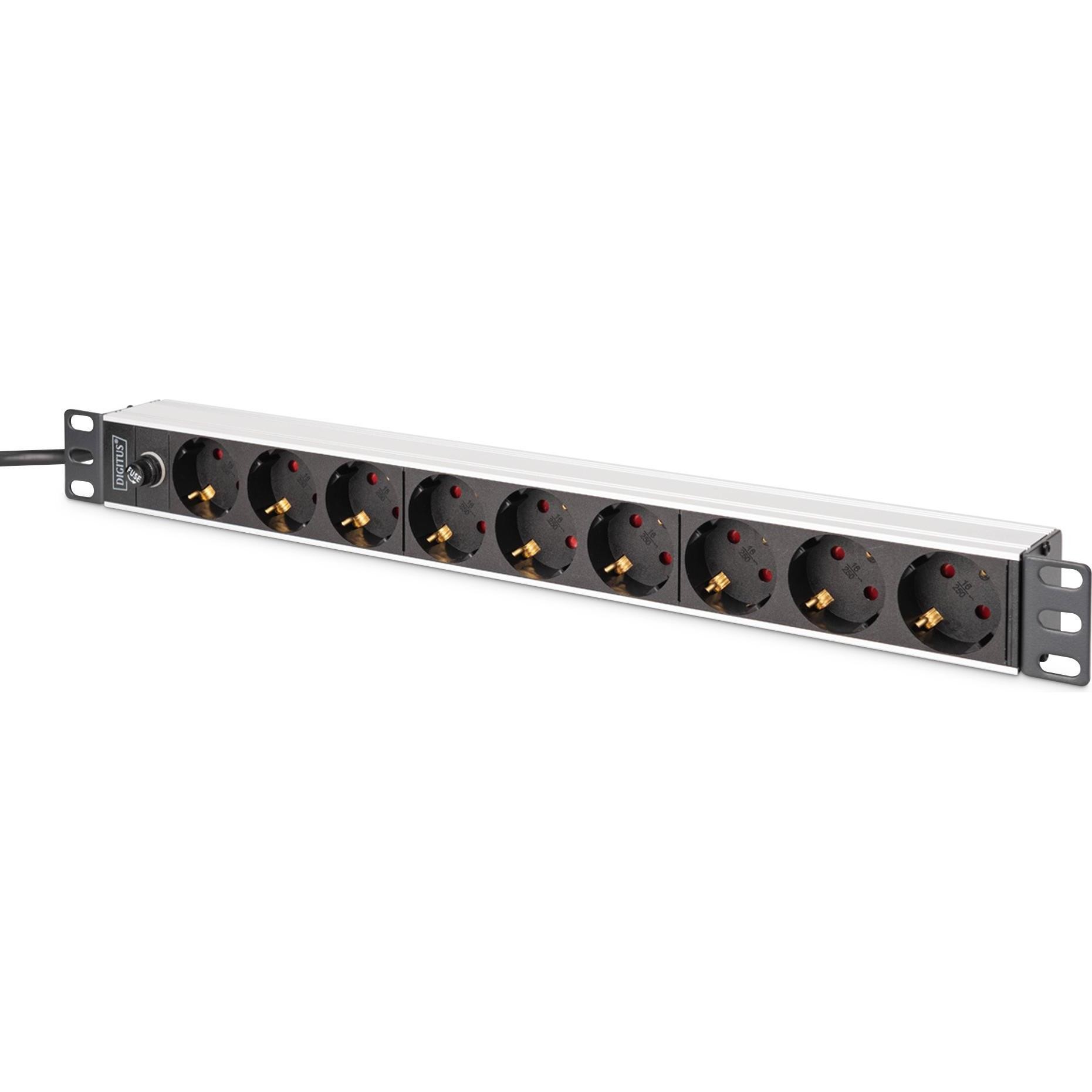 Digitus DN-95437 Power Distribution Unit (PDU) 9 AC Outlet(s) 1U Black