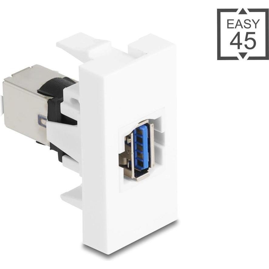Delock Easy 45 Modul USB 5 Gbps Typ-a Buchse Zu USB 5 Gbps Typ-B Buchse Weiss (USB 3.0), Cavo USB
