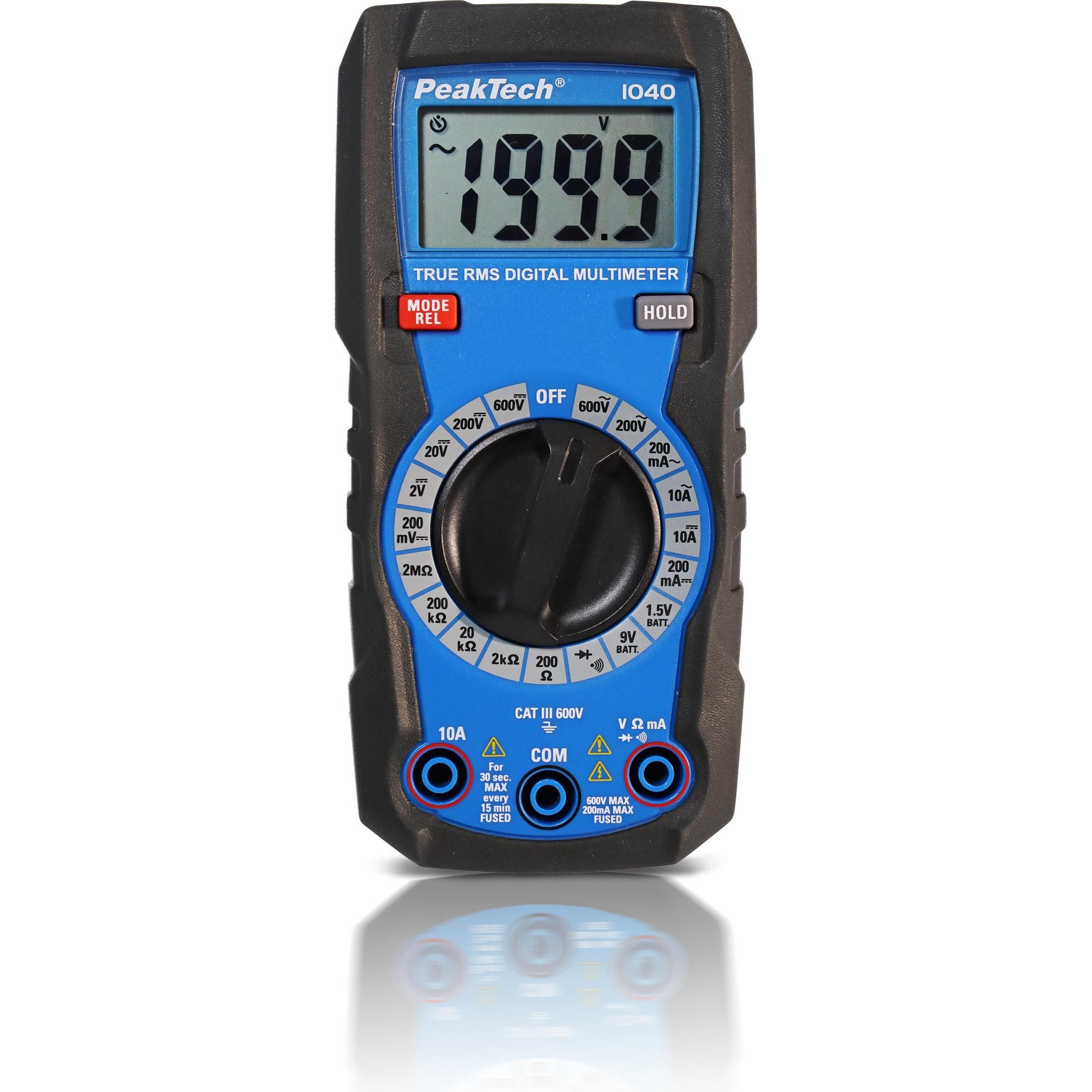 Peaktech, Multimetro, P 1040 Multimetro Digitale TrueRMS (CAT III 600V)