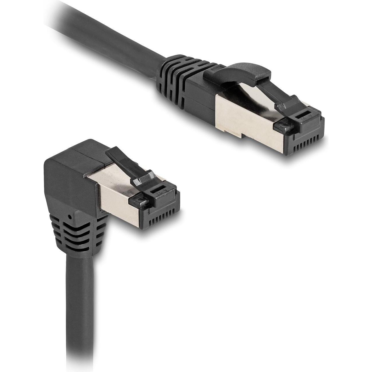 Delock Cavo Di Rete RJ45 Cat.8.1 S/FTP 90° Angolato in Basso / Diritto 5 M Nero (S/FTP, CAT8.1, 5m), Cavo Di Rete