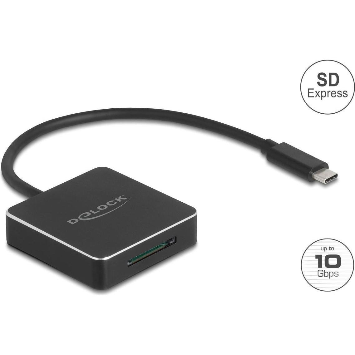 Delock USB Type-C Card Reader FÃ¼r SD Express (SD 7.1) Speicherkarten (USB-C), Lettore Di Schede Di Memoria, Nero