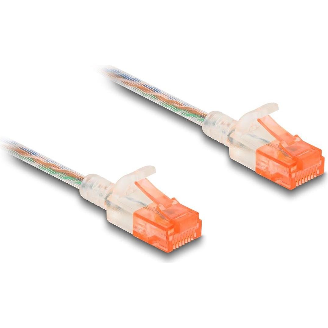 Delock Cavo Di Rete RJ45 Cat.6A U/UTP Slim 3 M Trasparente (U/UTP, CAT6a, 3m), Cavo Di Rete
