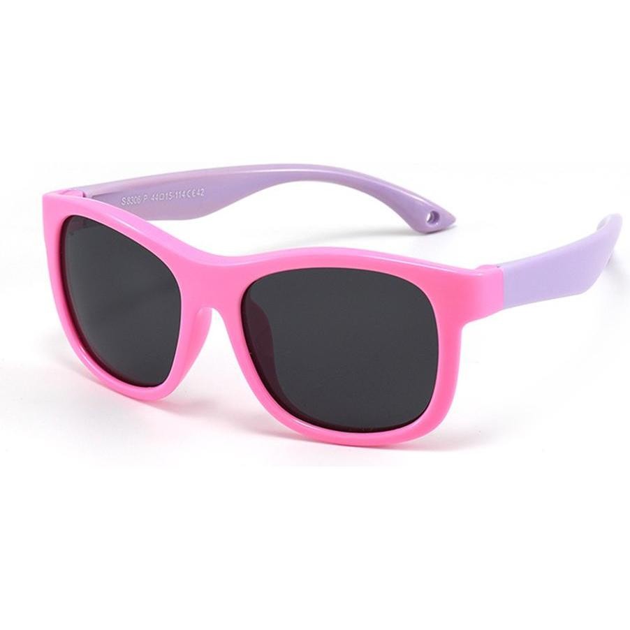 Techsuit, Occhiali Da Sole, - Sunglasses Polarised (8306-C42) - for Babies, Square Shape, with Strap - Pink / Purple