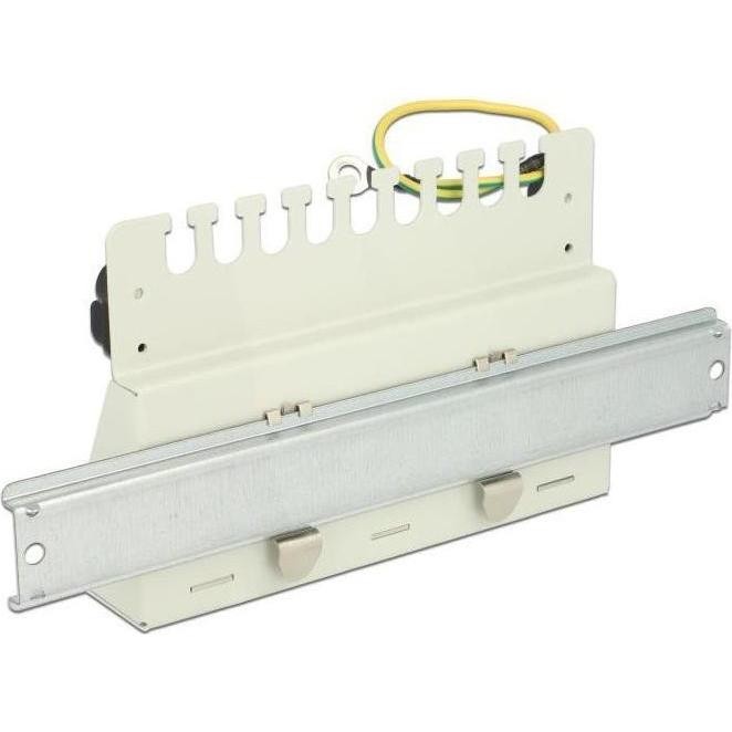 Delock Staffa Di Montaggio per Guida Top-hat Da 35 Mm Con 2 Fori Di Montaggio, Accessori per Armadio Rack, Argento