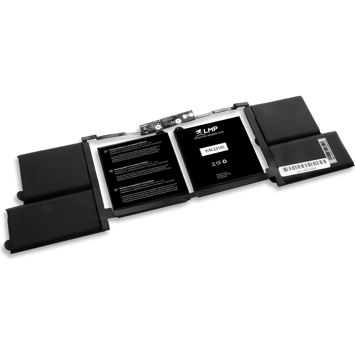 LMP Batteria Macbook Pro 15 A1953 (7333mAh), Batteria per Notebook, Nero