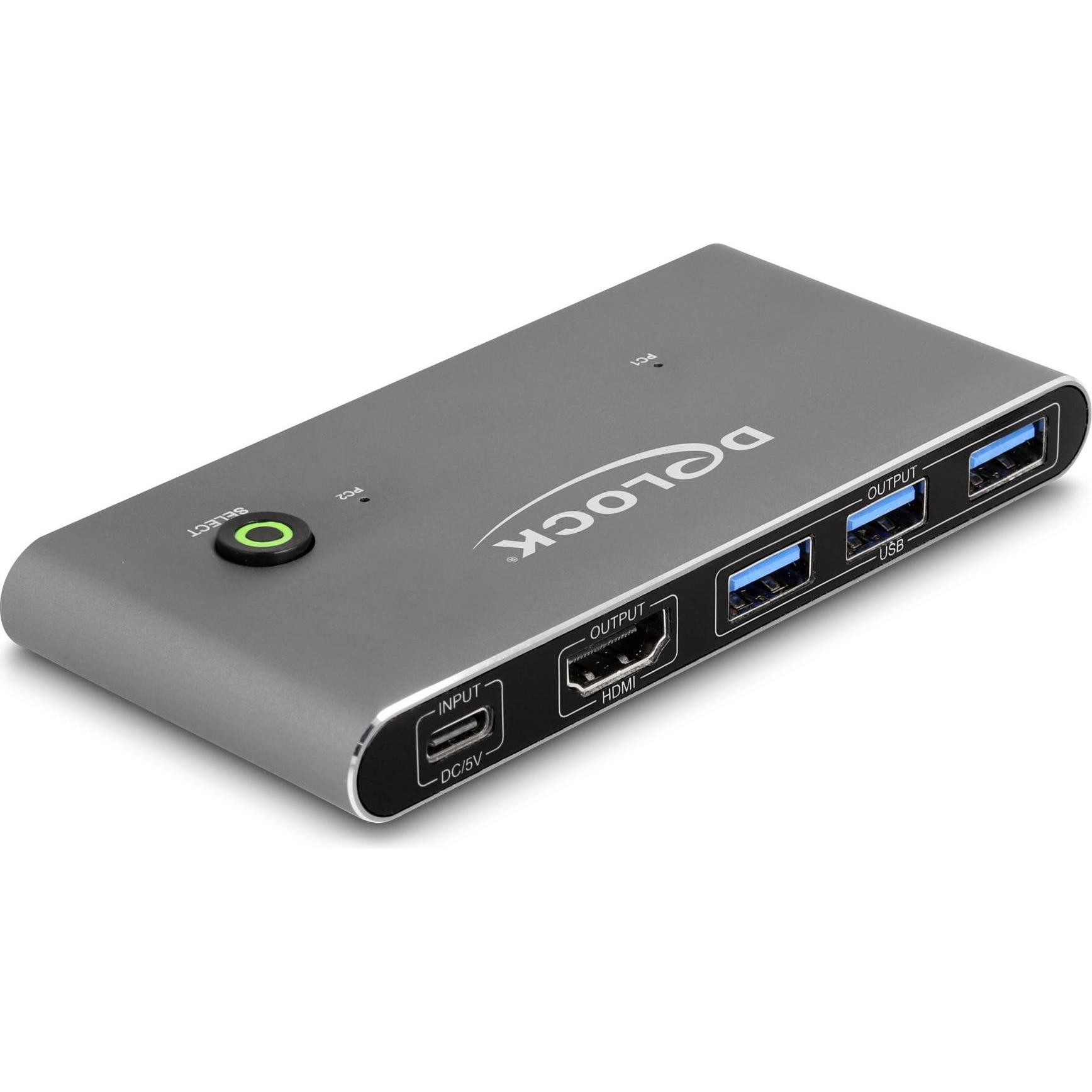 Delock KVM Switch, Switch KVM, Grigio