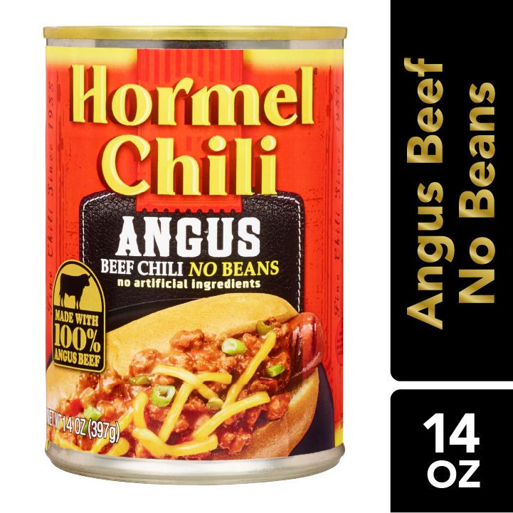 HORMEL Angus Chili No Beans  16 G Protein  No Artificial Ingredients  Steel Can 15 Oz